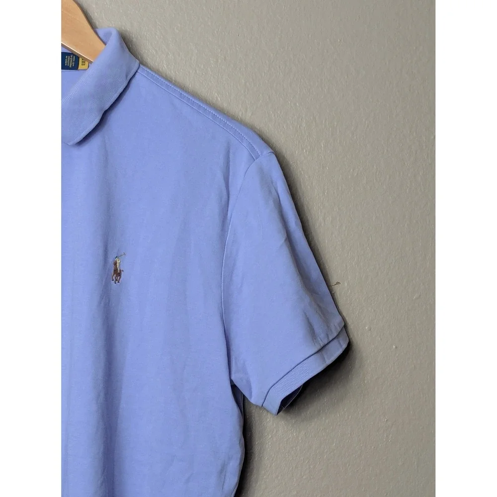 Polo Ralph Lauren Polo Shirt Mens L Purple Slim Fit Short Sleeve Pony Logo